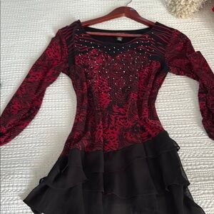 Style & Co. Black and Red Fit and Flare Tunic